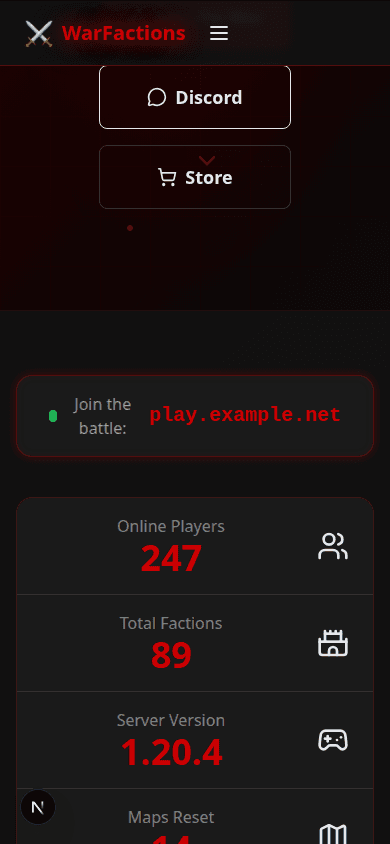 Template OnePage  Serveur Faction 5