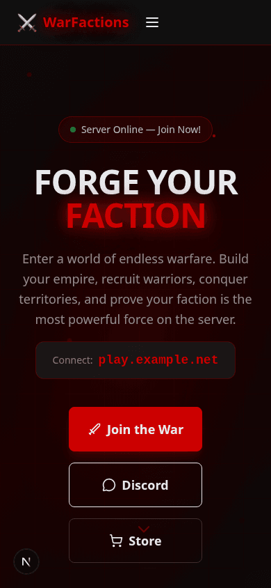 Template OnePage  Serveur Faction 6