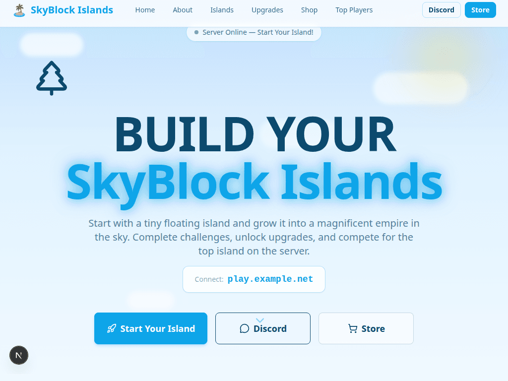 Template OnePage Serveur Skyblock 4