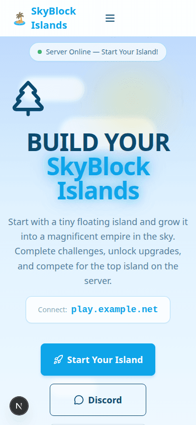 Template OnePage Serveur Skyblock 5