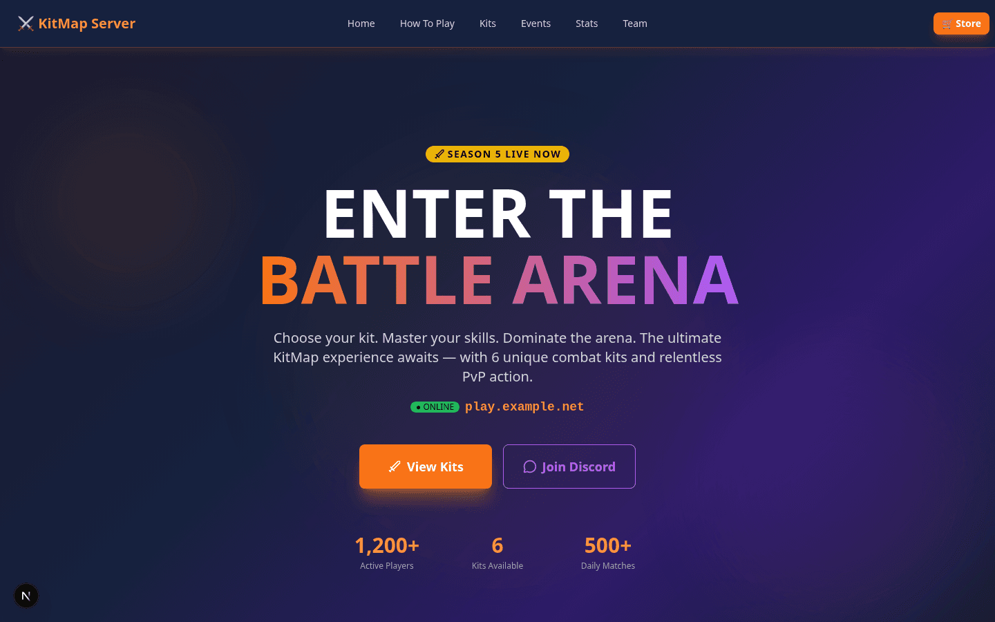 Template OnePage Serveur KitMap