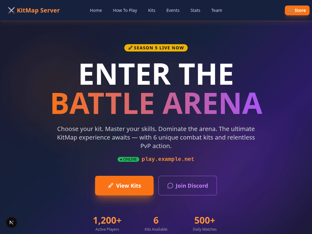 Template OnePage Serveur KitMap 4