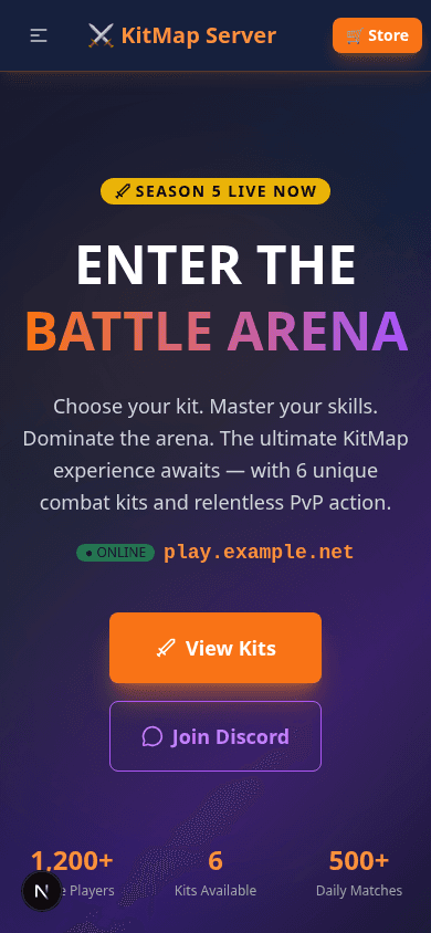 Template OnePage Serveur KitMap 5