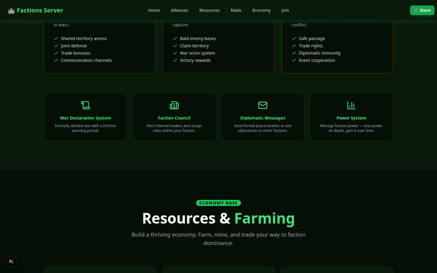 Template OnePage Serveur Faction 3