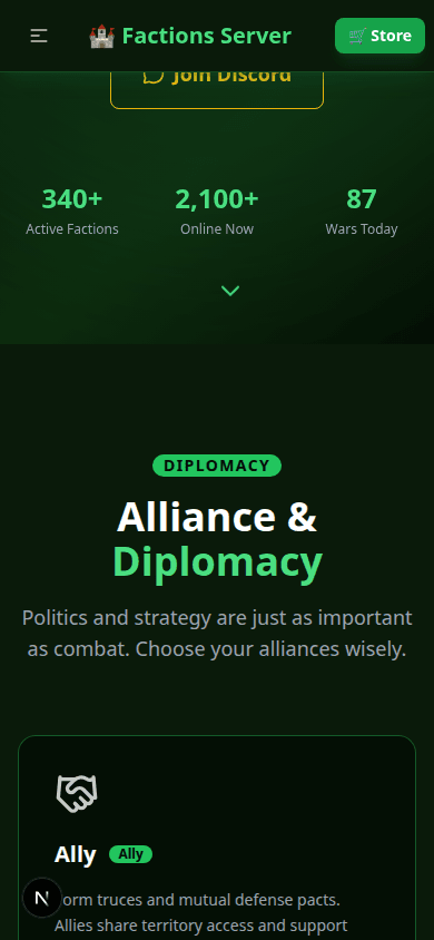 Template OnePage Serveur Faction 6