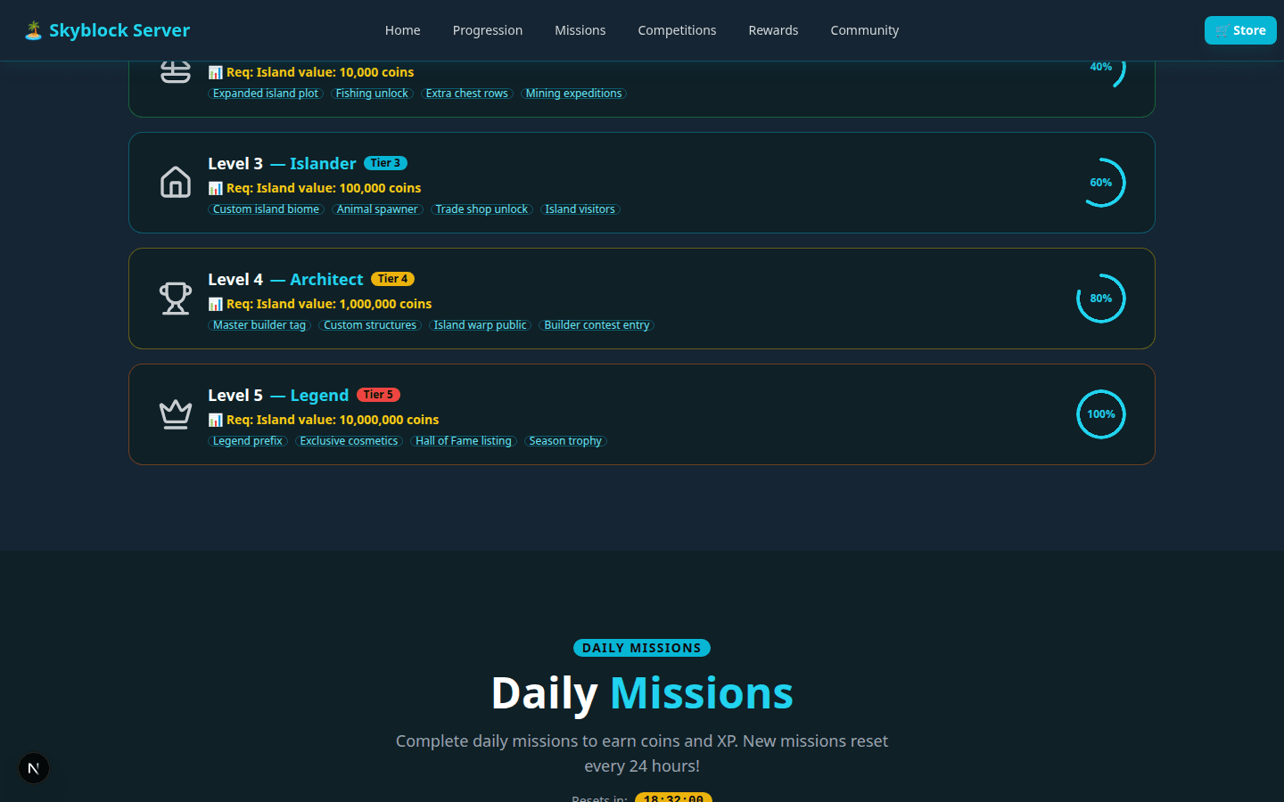 Template OnePage Serveur Skyblock 3