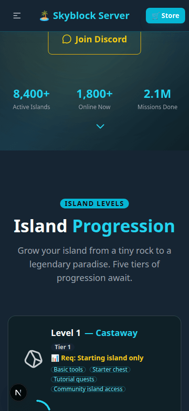 Template OnePage Serveur Skyblock 6