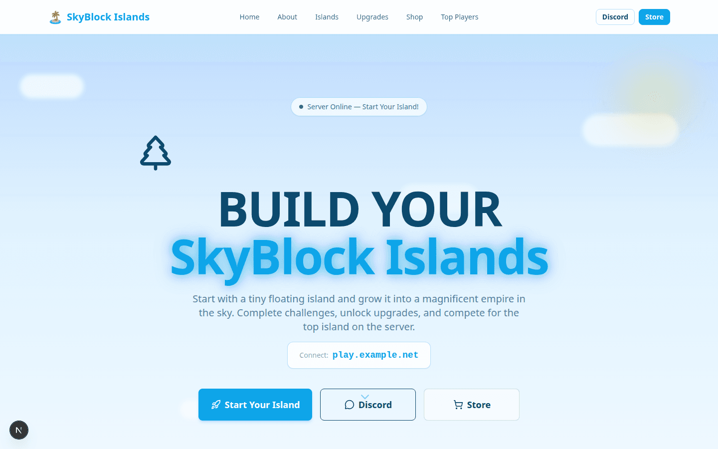 Template OnePage Serveur Skyblock