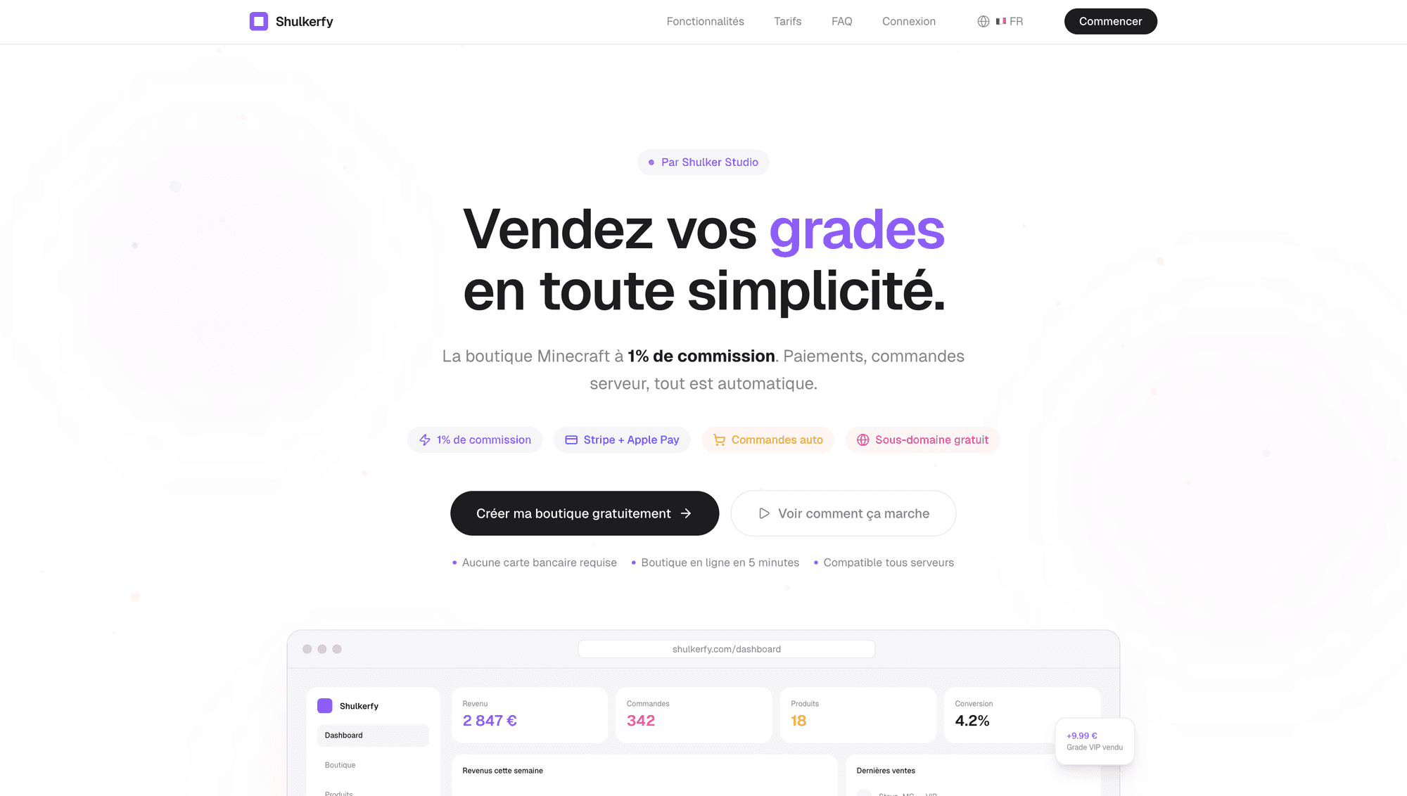 Shulkerfy — Boutique Minecraft a 1% de commission